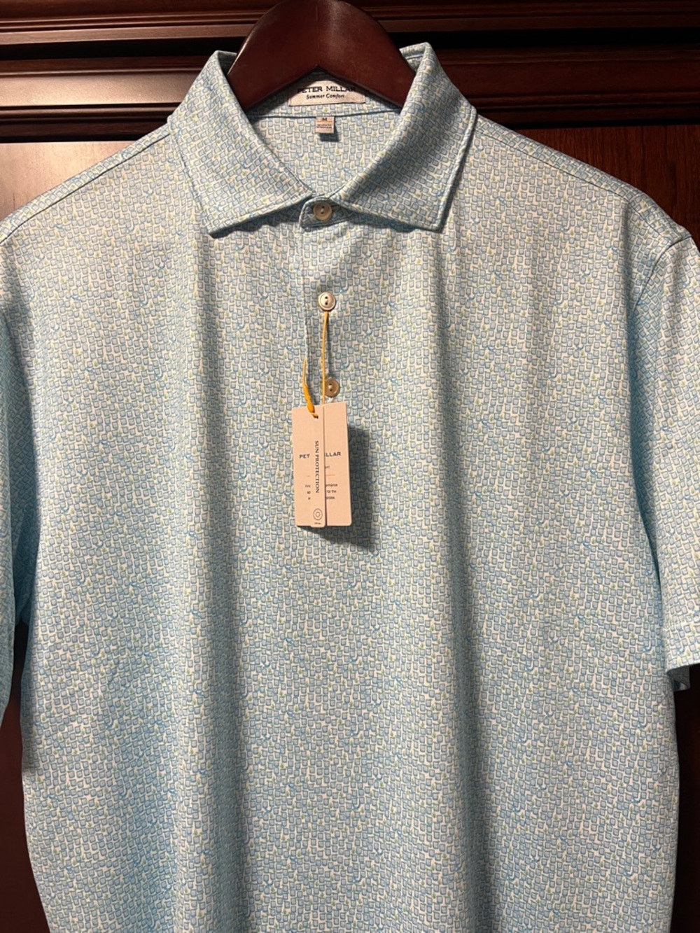 New Peter Millar Summer Comfort Crown Sport Active Blue Stretch Golf ⛳ Polo 👕!